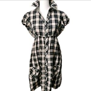 l.e.i Sundresses by Taylor Swift Black Plaid Button-down Dress Size L (Juniors)